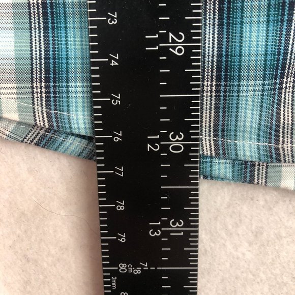 Eddie Bauer Men's Size Medium Blue White Wrinkle Free Classic Fit Cotton Shirt - Picture 6 of 9